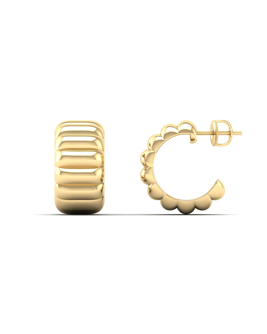 RIBBED HUGGIE HOOPS