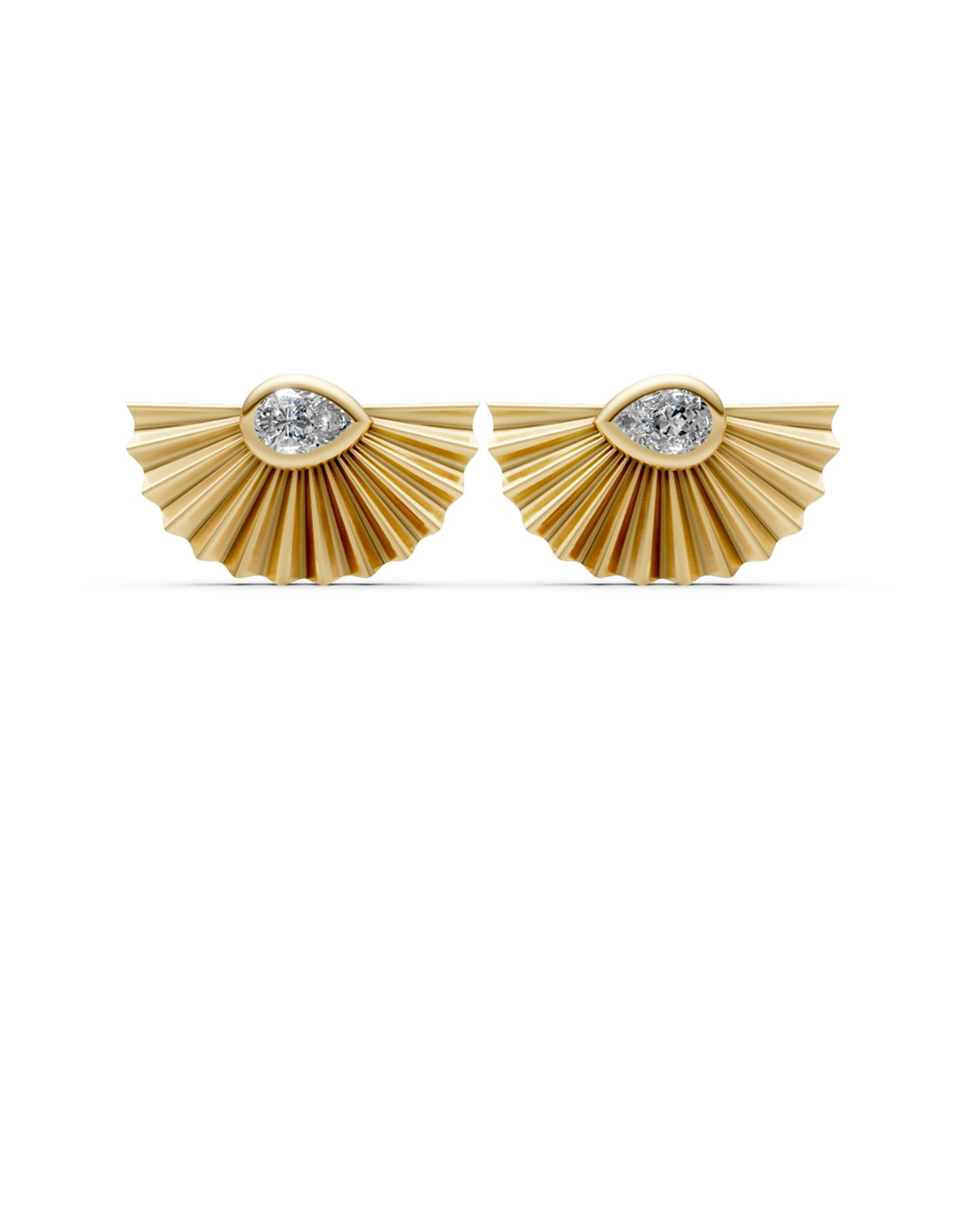 FAN PEAR STUD EARRINGS