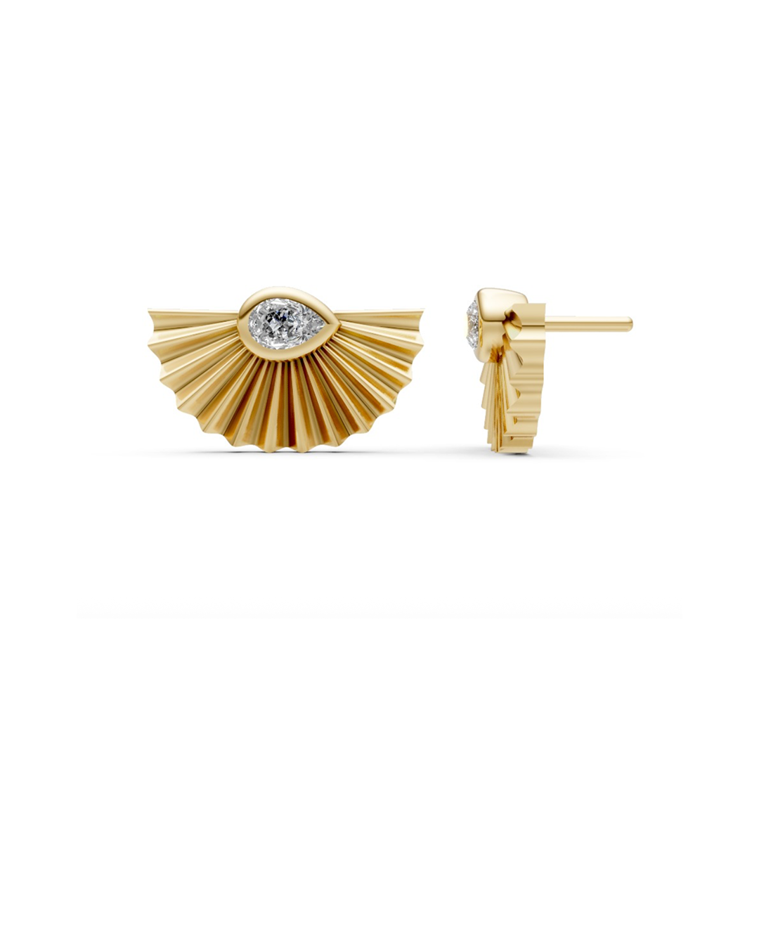 FAN PEAR STUD EARRINGS