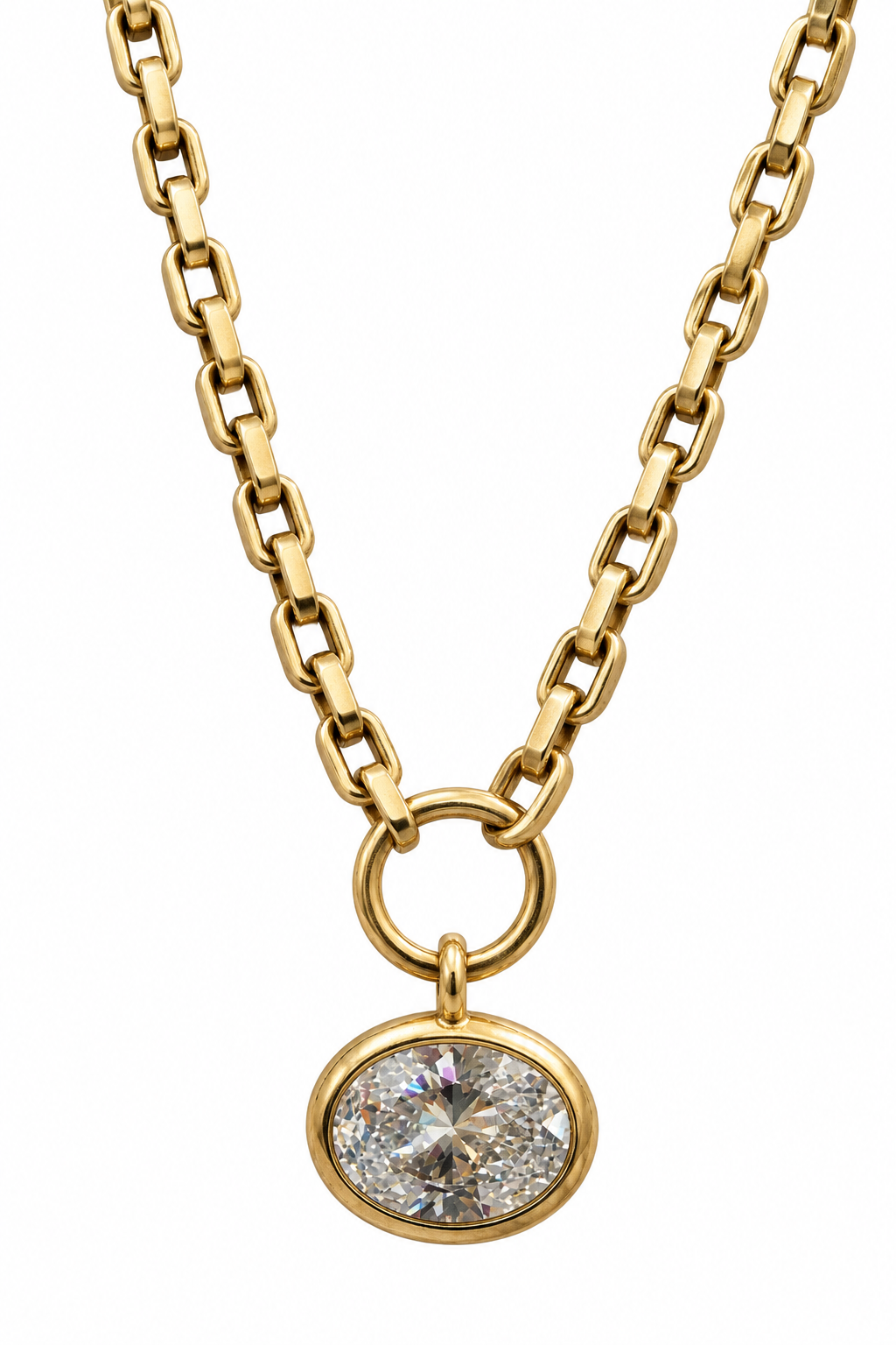 Oval Diamond Necklace