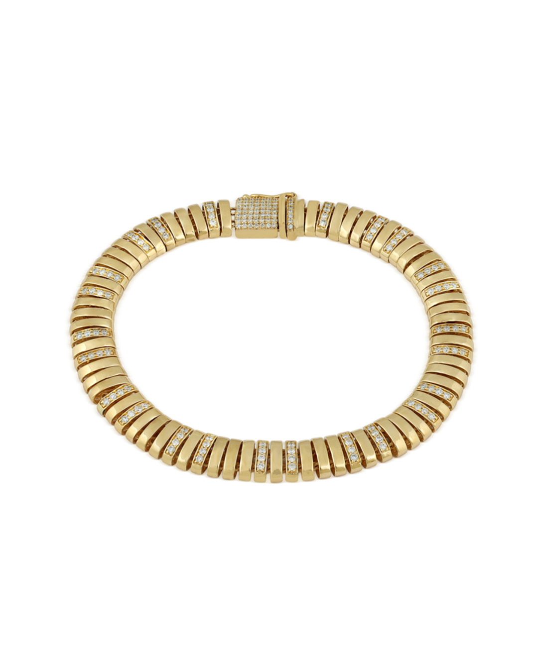 RIBBED PAVÉ LINK BRACELET