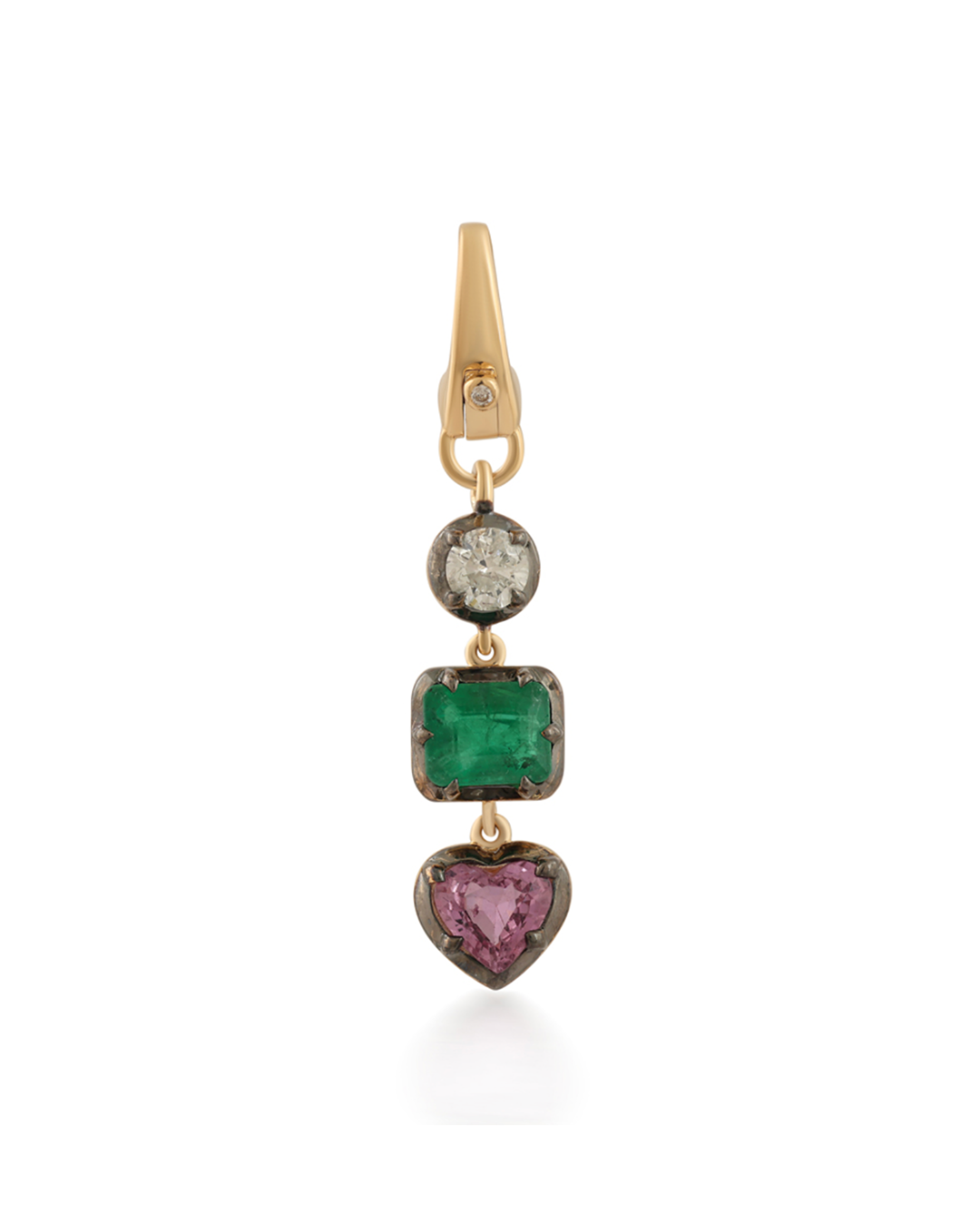 EMERALD AND TOURMALINE DIAMOND PENDANT
