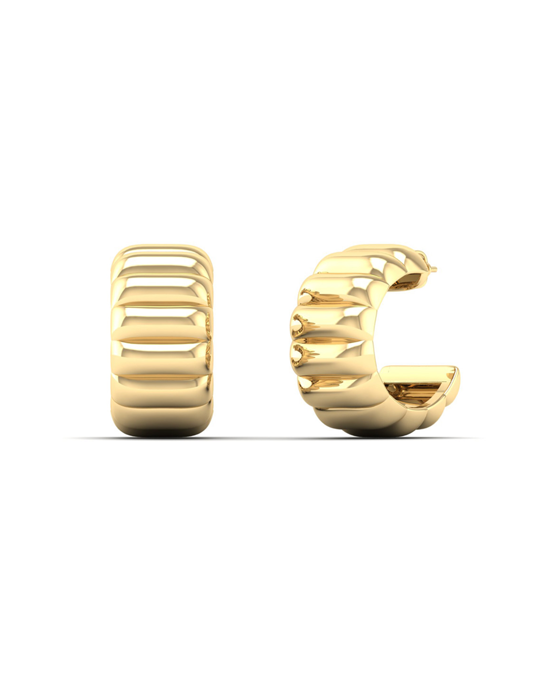 RIBBED HUGGIE HOOPS