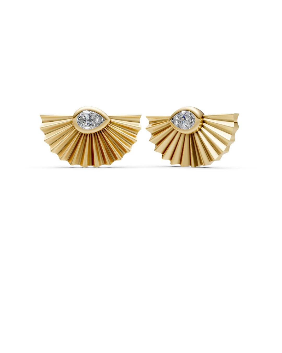 FAN PEAR STUD EARRINGS
