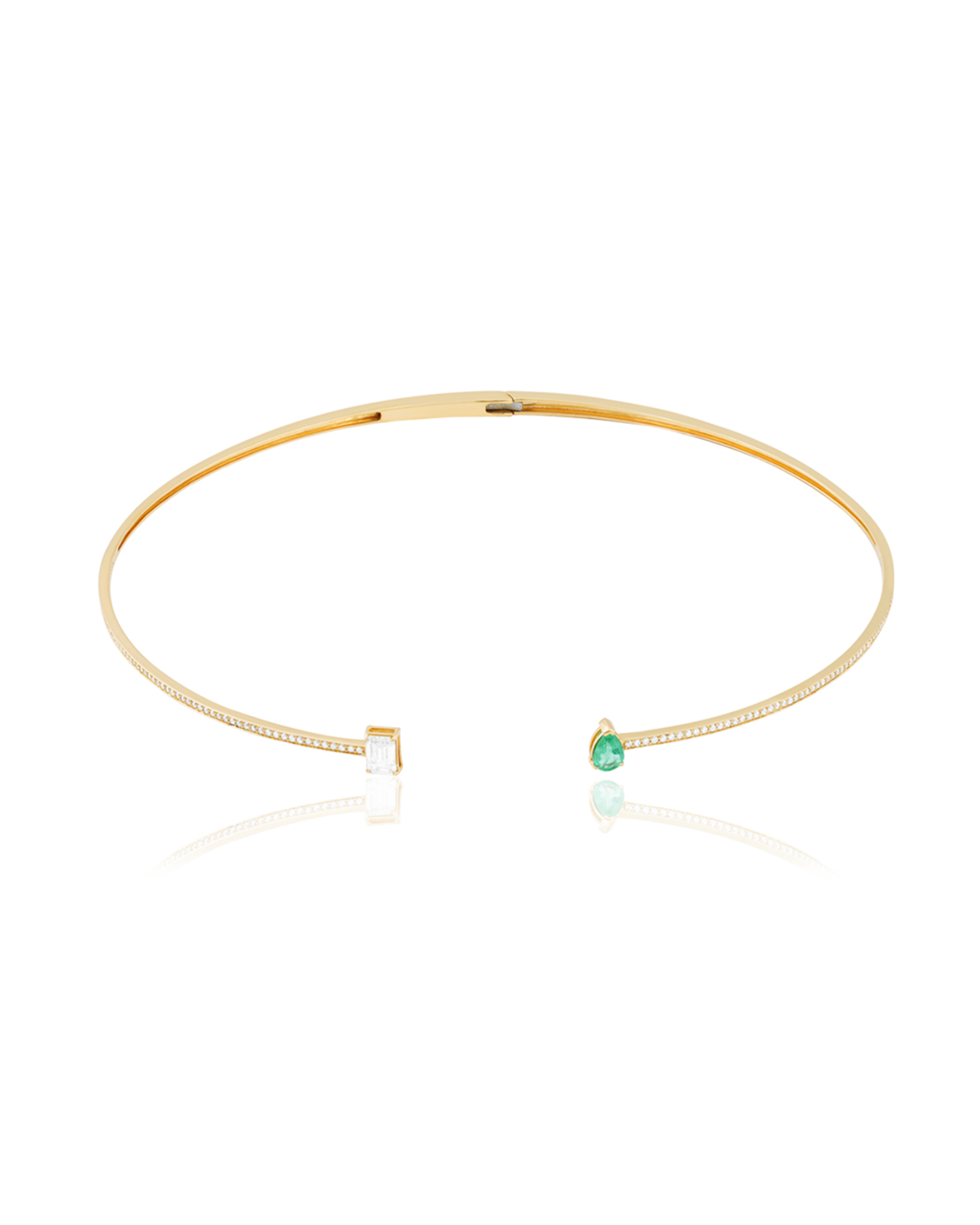 OPEN CUFF EMERALD & DIAMOND CHOKER