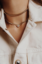 Load image into Gallery viewer, Cuban link bezel set necklace
