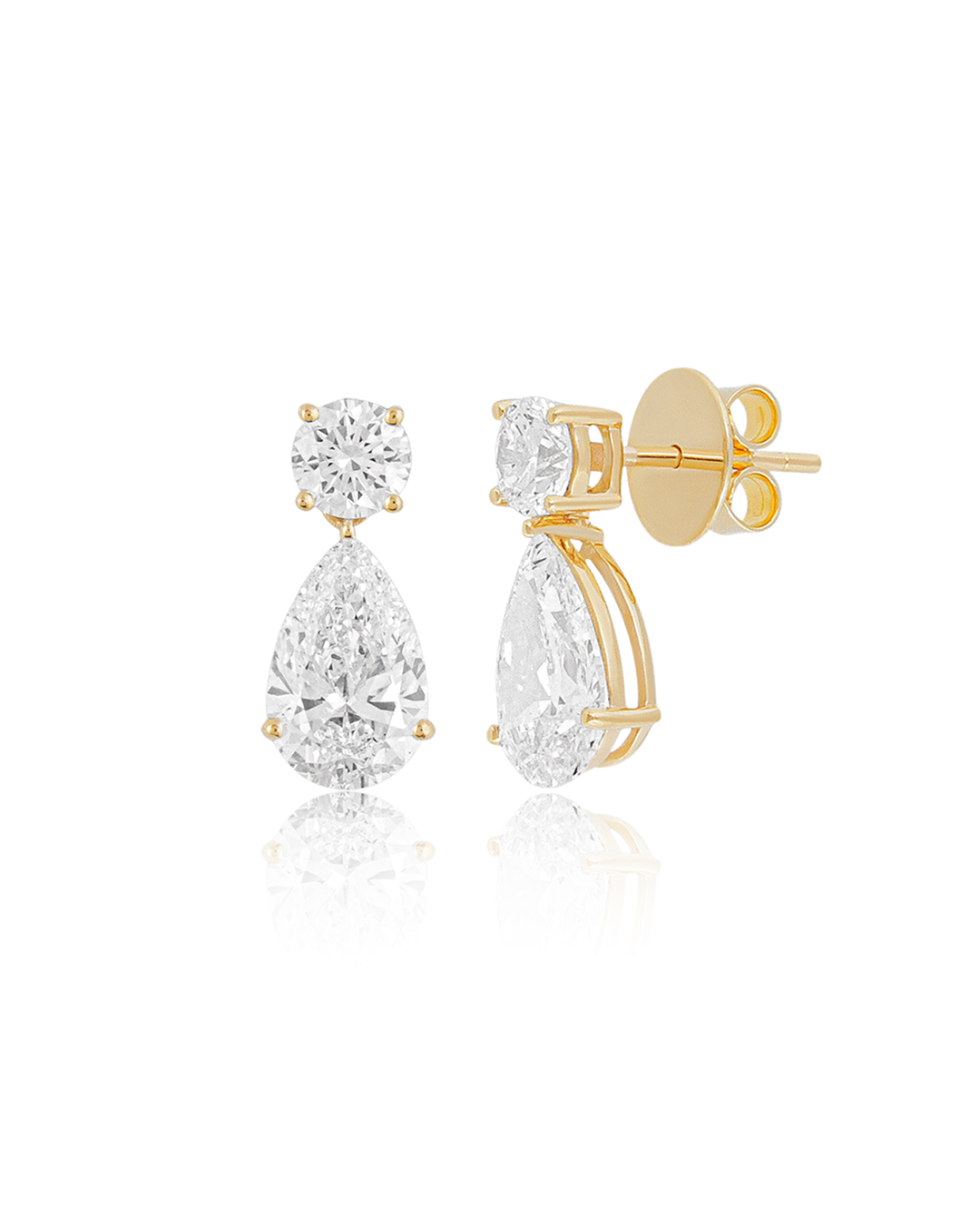 ROUND & PEAR DROP EARRINGS