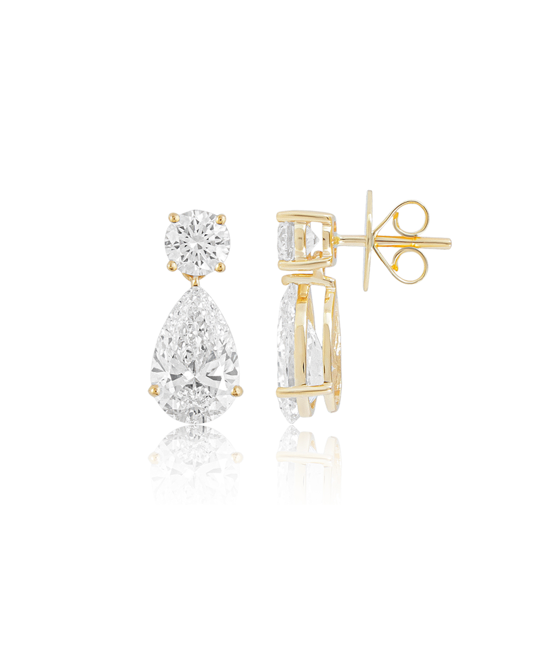 ROUND & PEAR DROP EARRINGS