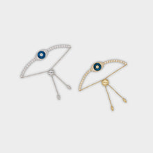 Load image into Gallery viewer, Evil Eye Bracelet White Gold
